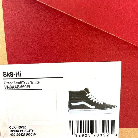 VANS Sk8-Hi Grape Leaf White Suede Men's Size - Picture 8 of 8